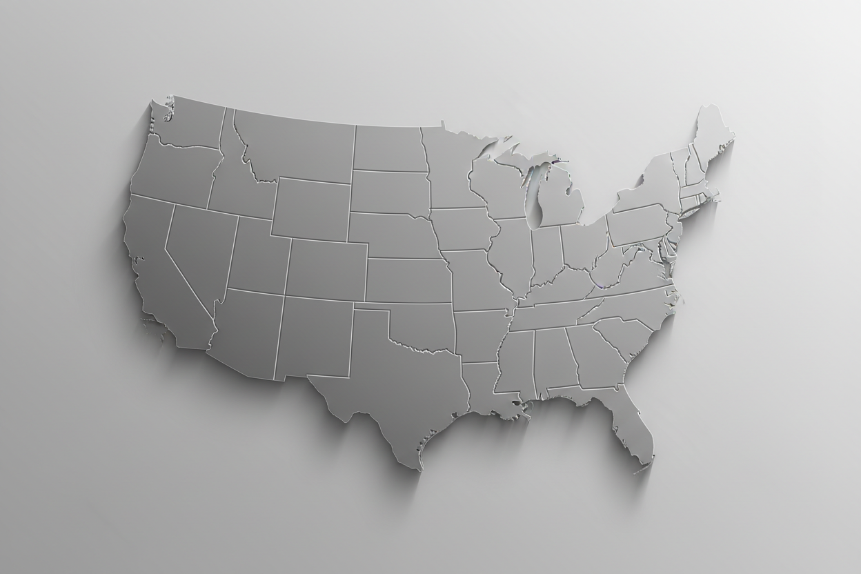 Modern Grayscale US Map